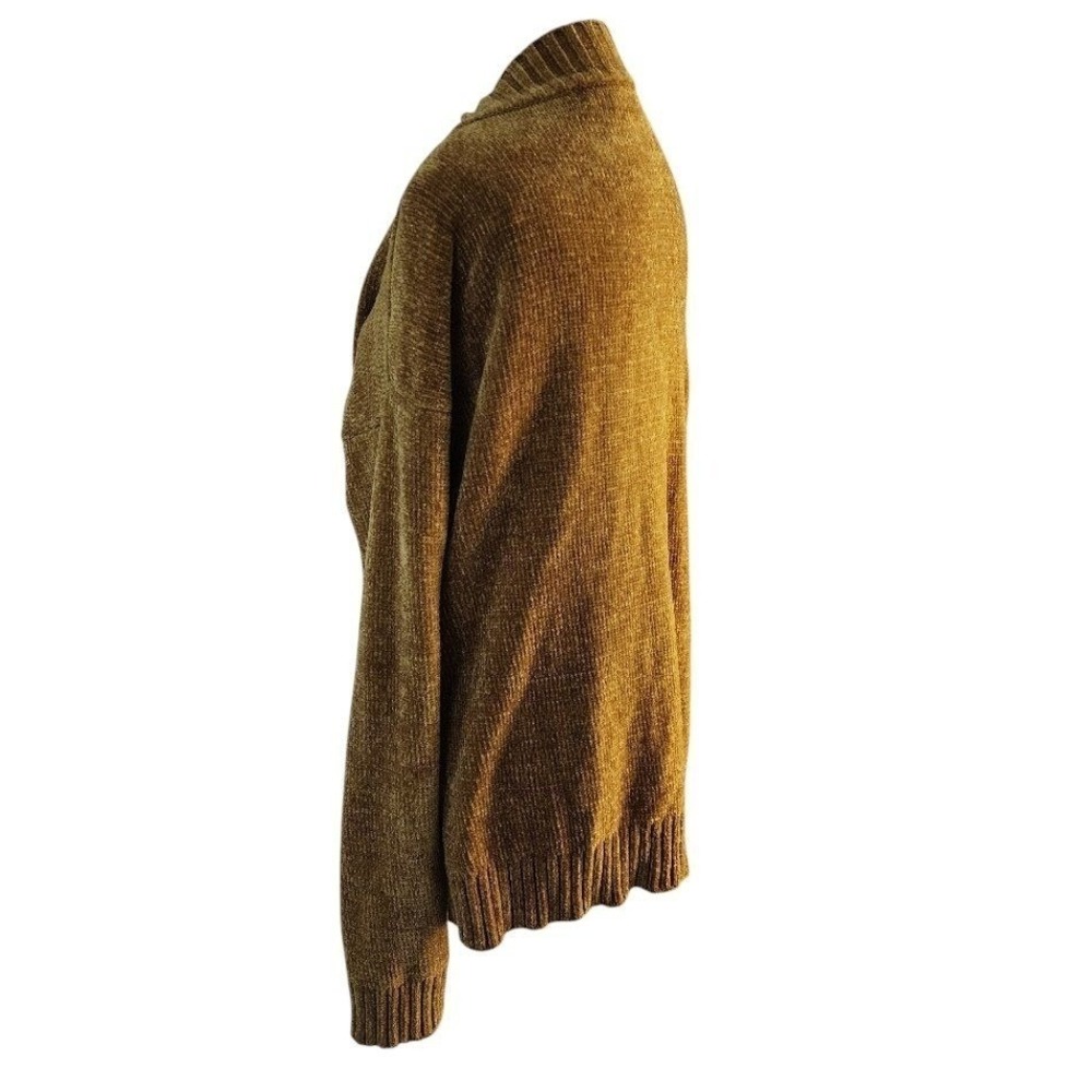 Forever 21 Olive Brown Chenille Cardigan Women's‎ L Open Front Cozy Grandpacore